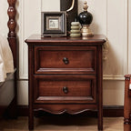 Traditional Cherry Bedside Table with 2 Drawers