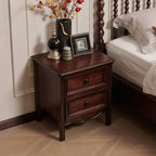 Traditional Cherry Bedside Table with 2 Drawers