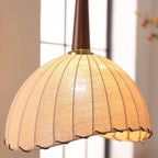 Adjustable Wooden Beige Dome Arc Floor Lamp with Table