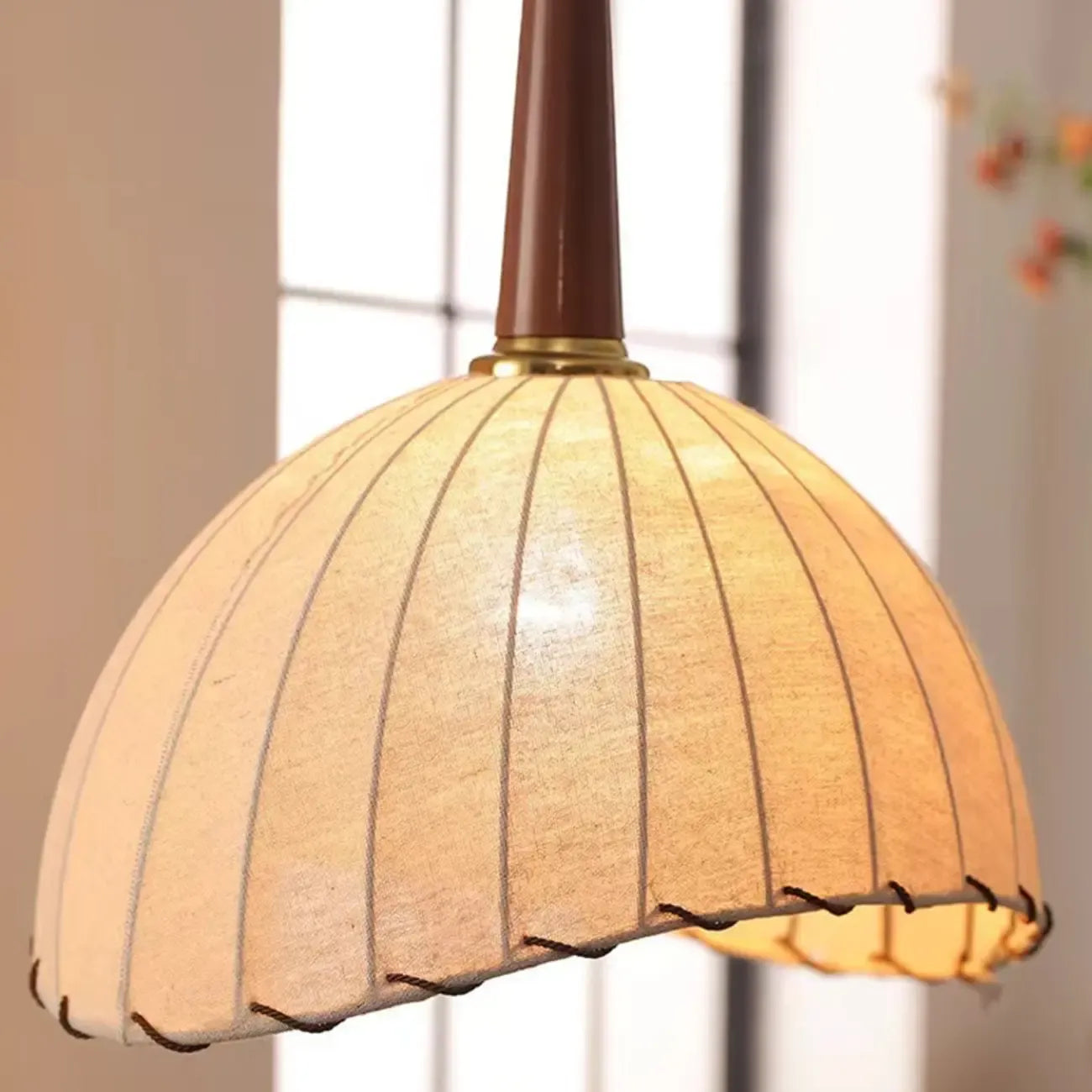 Adjustable Wooden Beige Dome Arc Floor Lamp with Table
