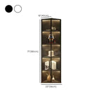Modern Grey Metal Wood Corner Display Cabinet with Glass Door
