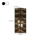 Modern Grey Metal Wood Corner Display Cabinet with Glass Door