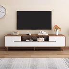 Mid-Century Modern Wood TV Stand with Storage