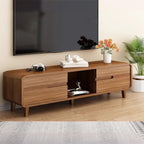 Mid-Century Modern Wood TV Stand with Storage