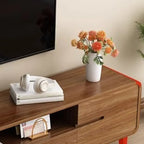 Mid-Century Modern Wood TV Stand with Storage