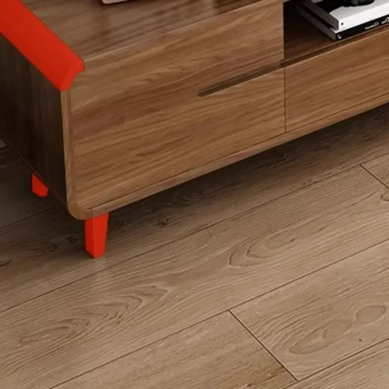 Mid-Century Modern Wood TV Stand with Storage