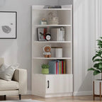 Modern White Wood Space-Saving Corner Storage Chest