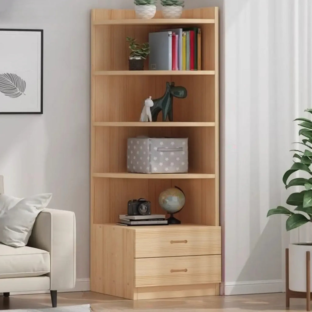 Modern White Wood Space-Saving Corner Storage Chest