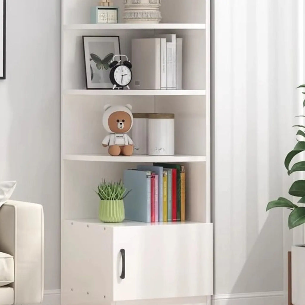Modern White Wood Space-Saving Corner Storage Chest