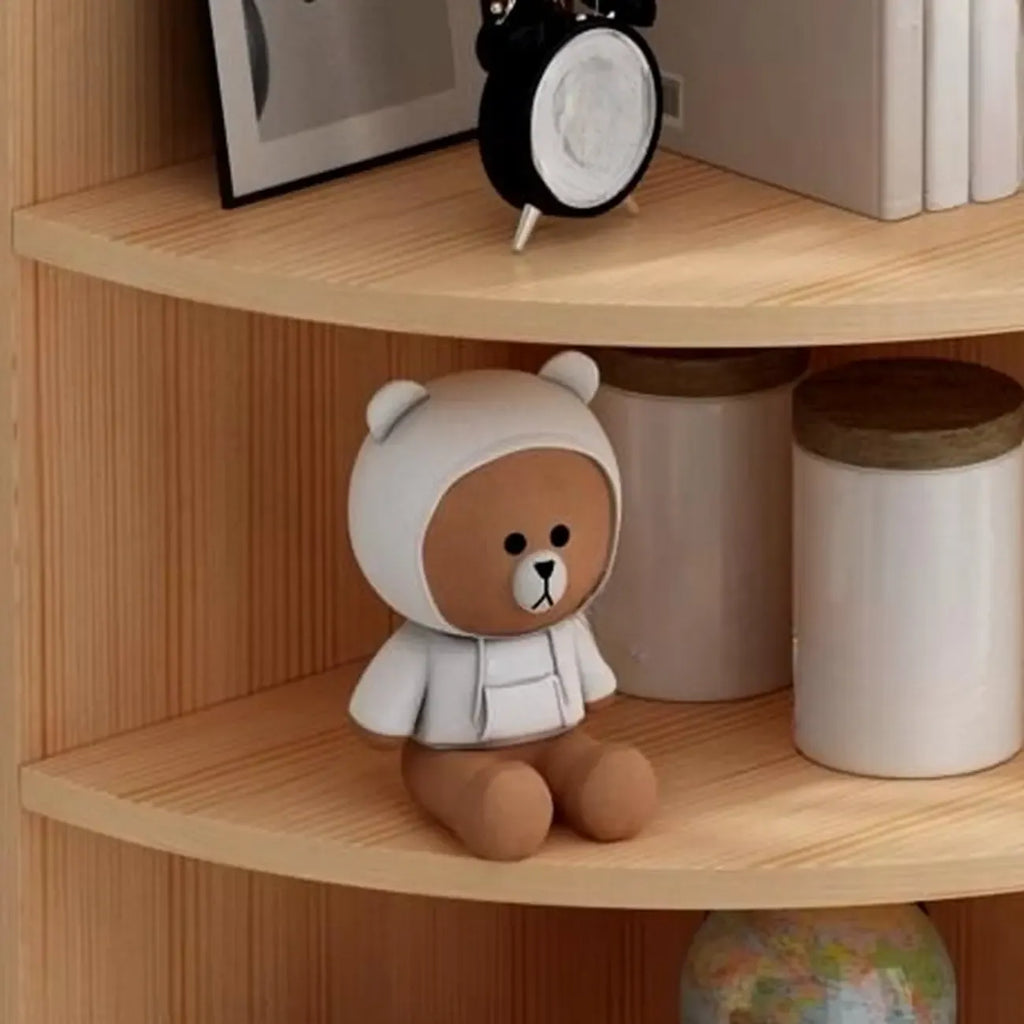 Modern White Wood Space-Saving Corner Storage Chest