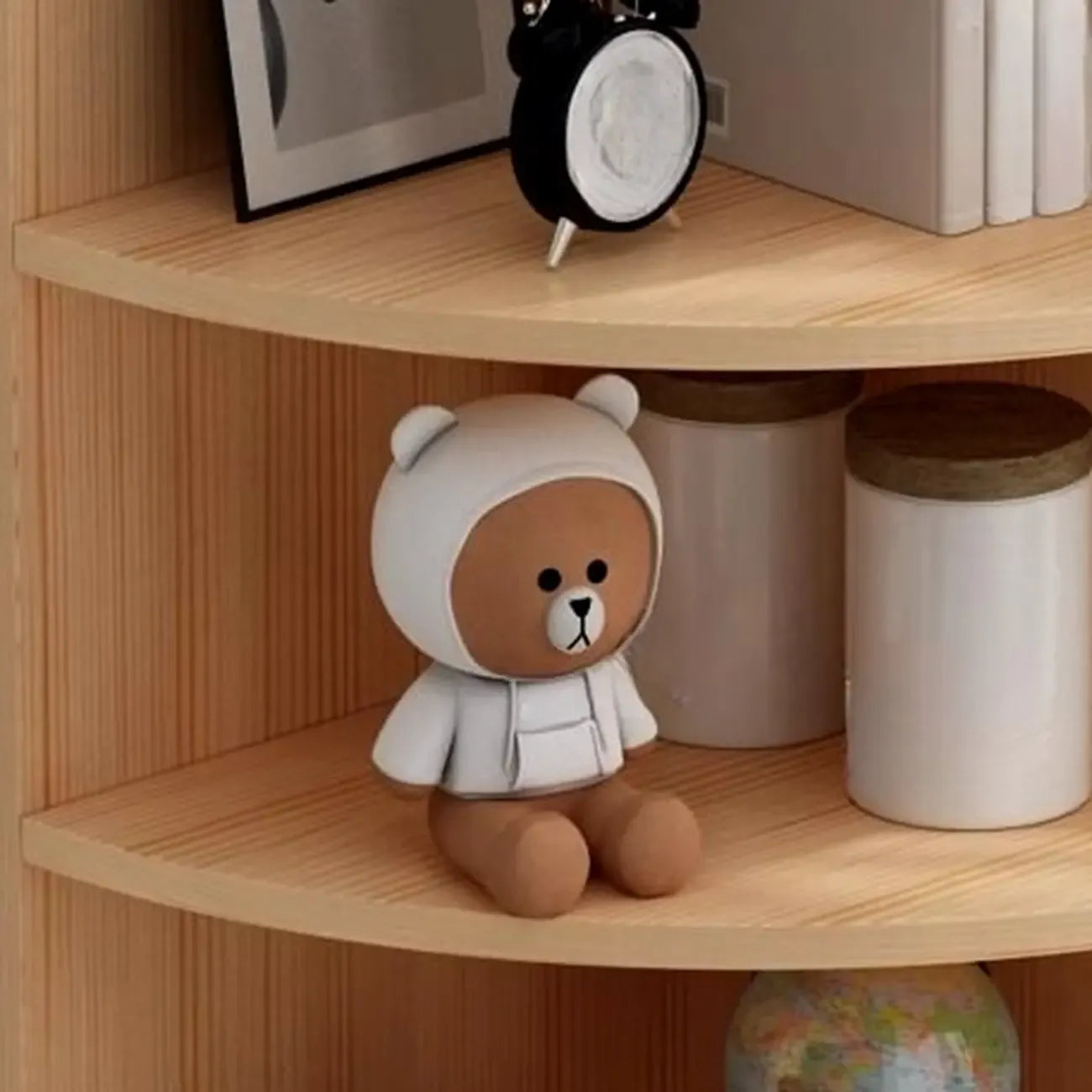 Modern White Wood Space-Saving Corner Storage Chest