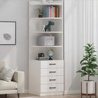 Modern White Wood Space-Saving Corner Storage Chest