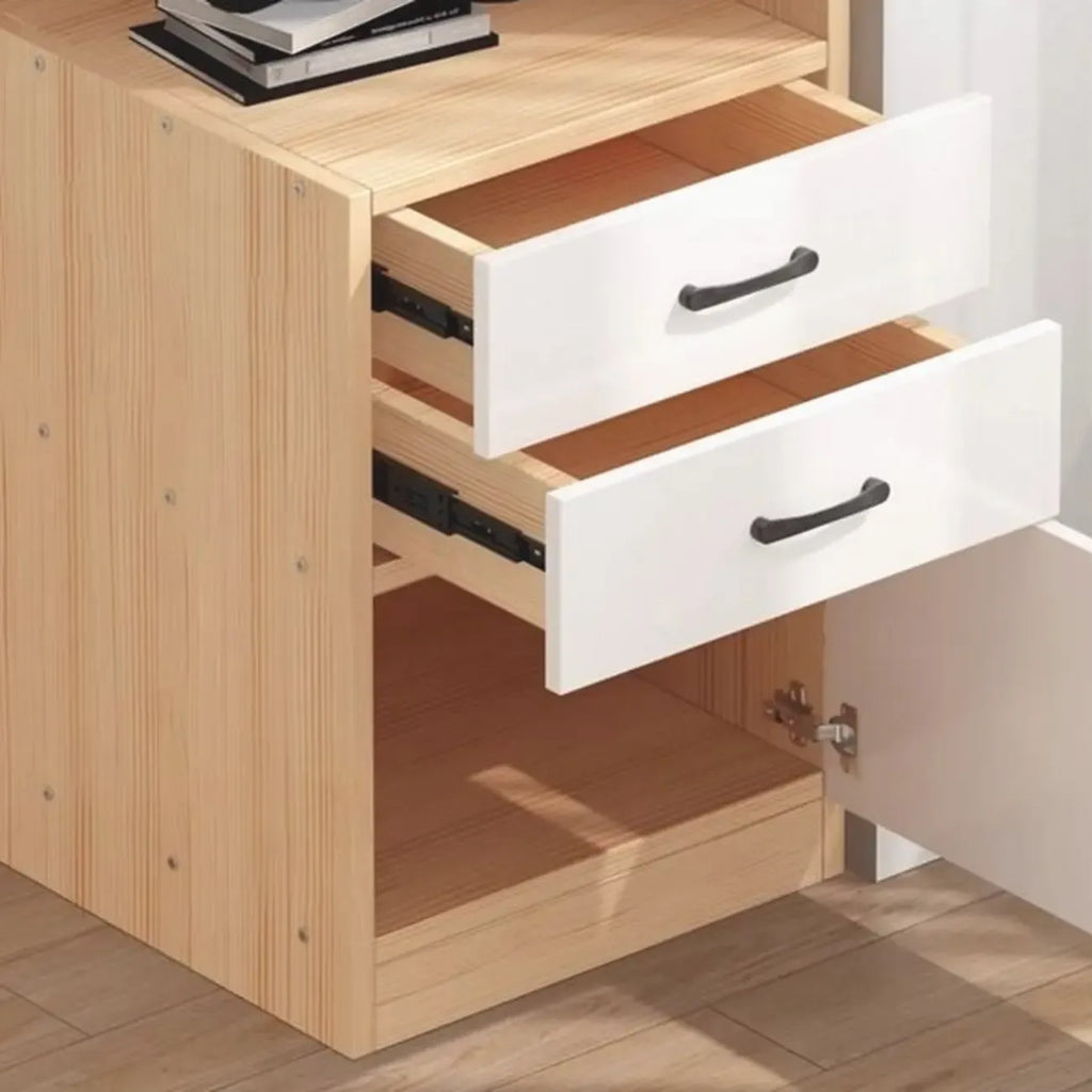 Modern White Wood Space-Saving Corner Storage Chest