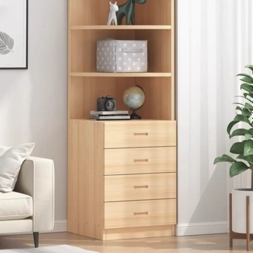 Modern White Wood Space-Saving Corner Storage Chest