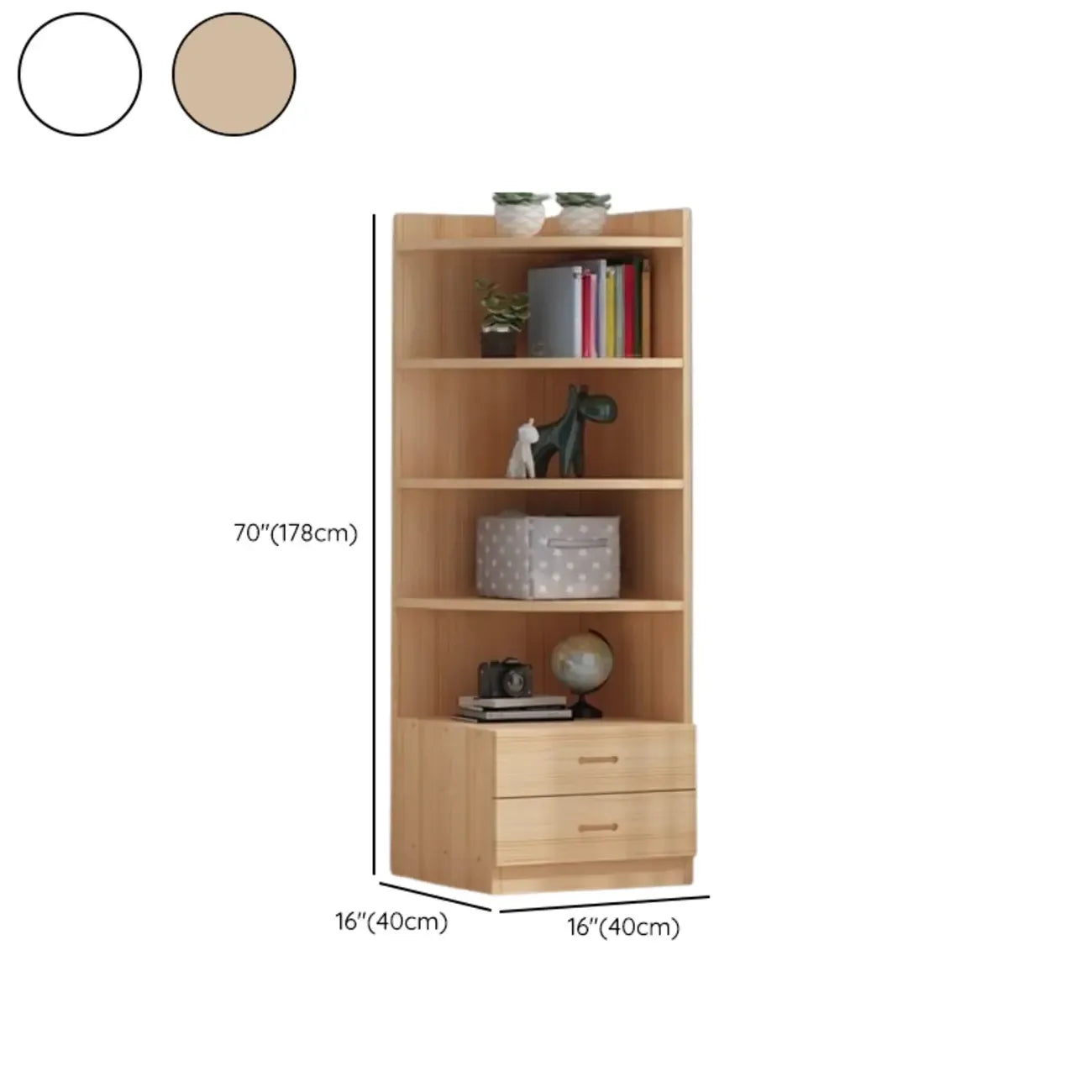Modern White Wood Space-Saving Corner Storage Chest