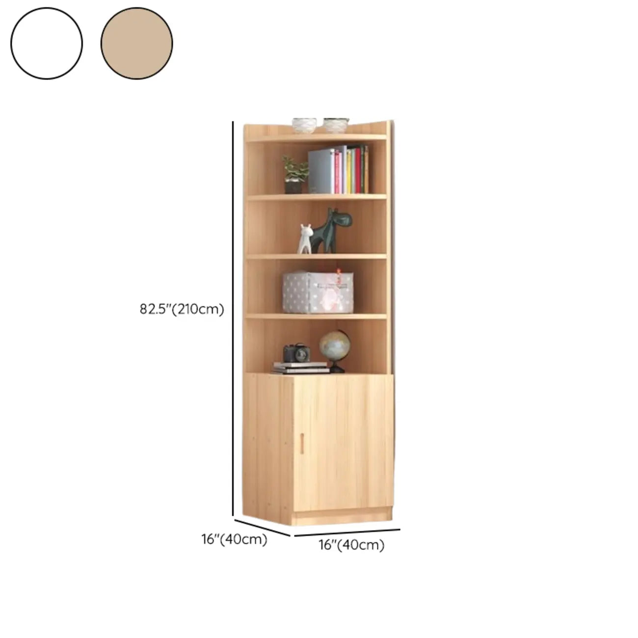 Modern White Wood Space-Saving Corner Storage Chest