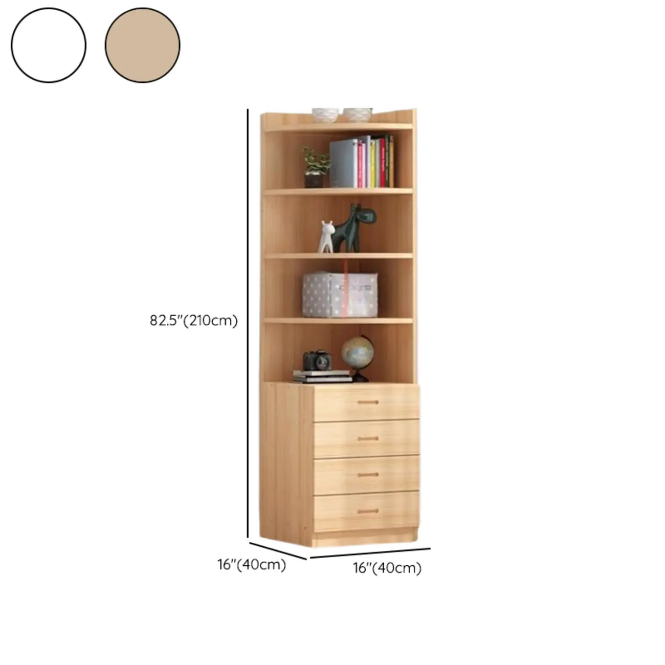 Modern White Wood Space-Saving Corner Storage Chest