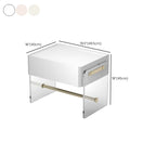 Modish White Acrylic 1-Drawer Nightstand with Shelf