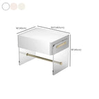 Modish White Acrylic 1-Drawer Nightstand with Shelf