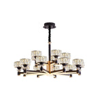 Glamorous Round Tier Crystal Chandelier Dimmable LED