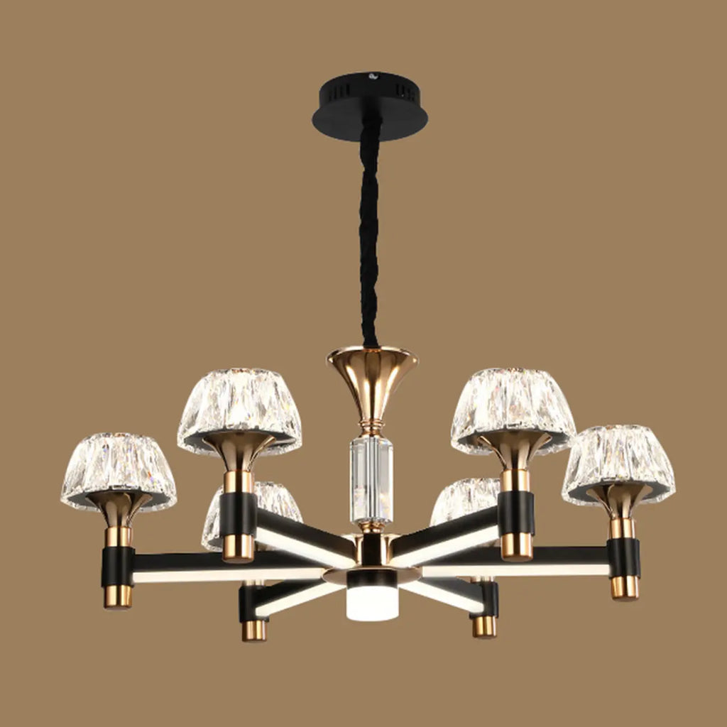 Glamorous Round Tier Crystal Chandelier Dimmable LED