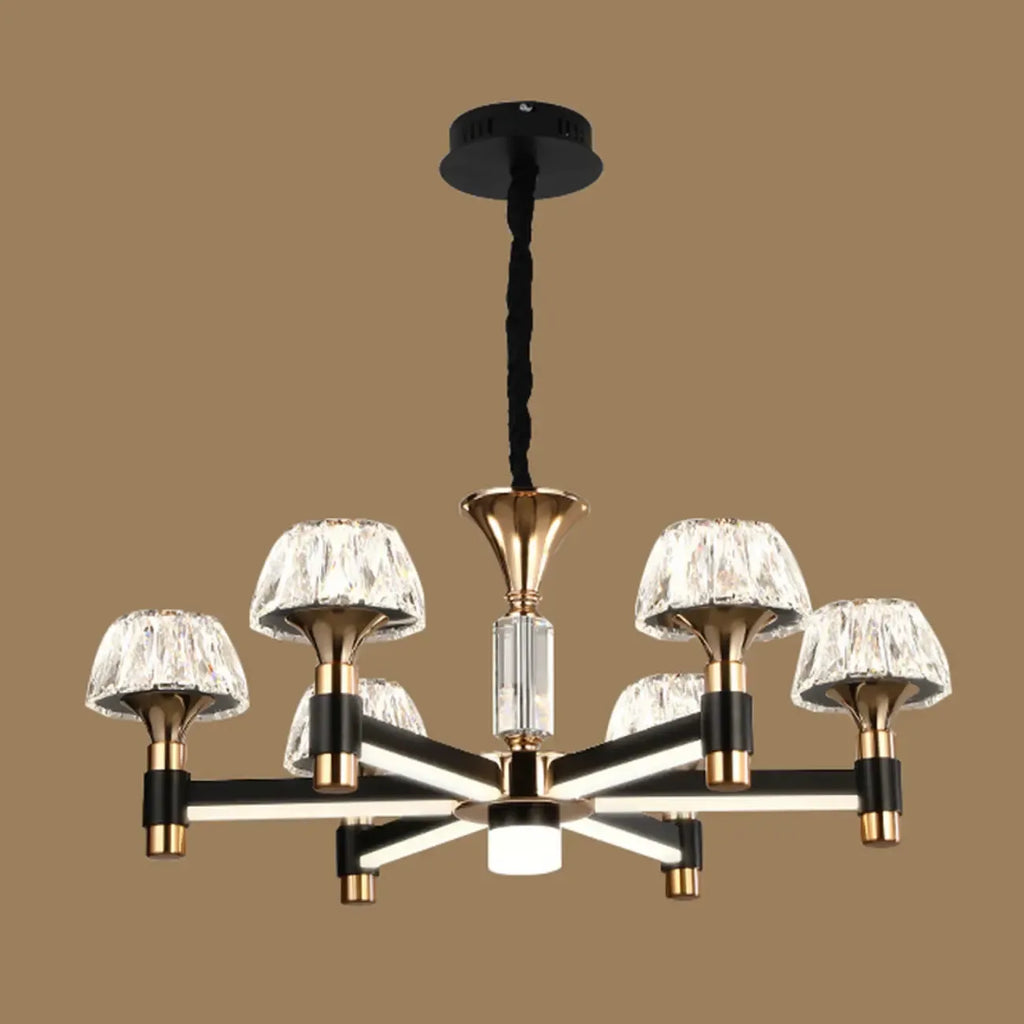 Glamorous Round Tier Crystal Chandelier Dimmable LED