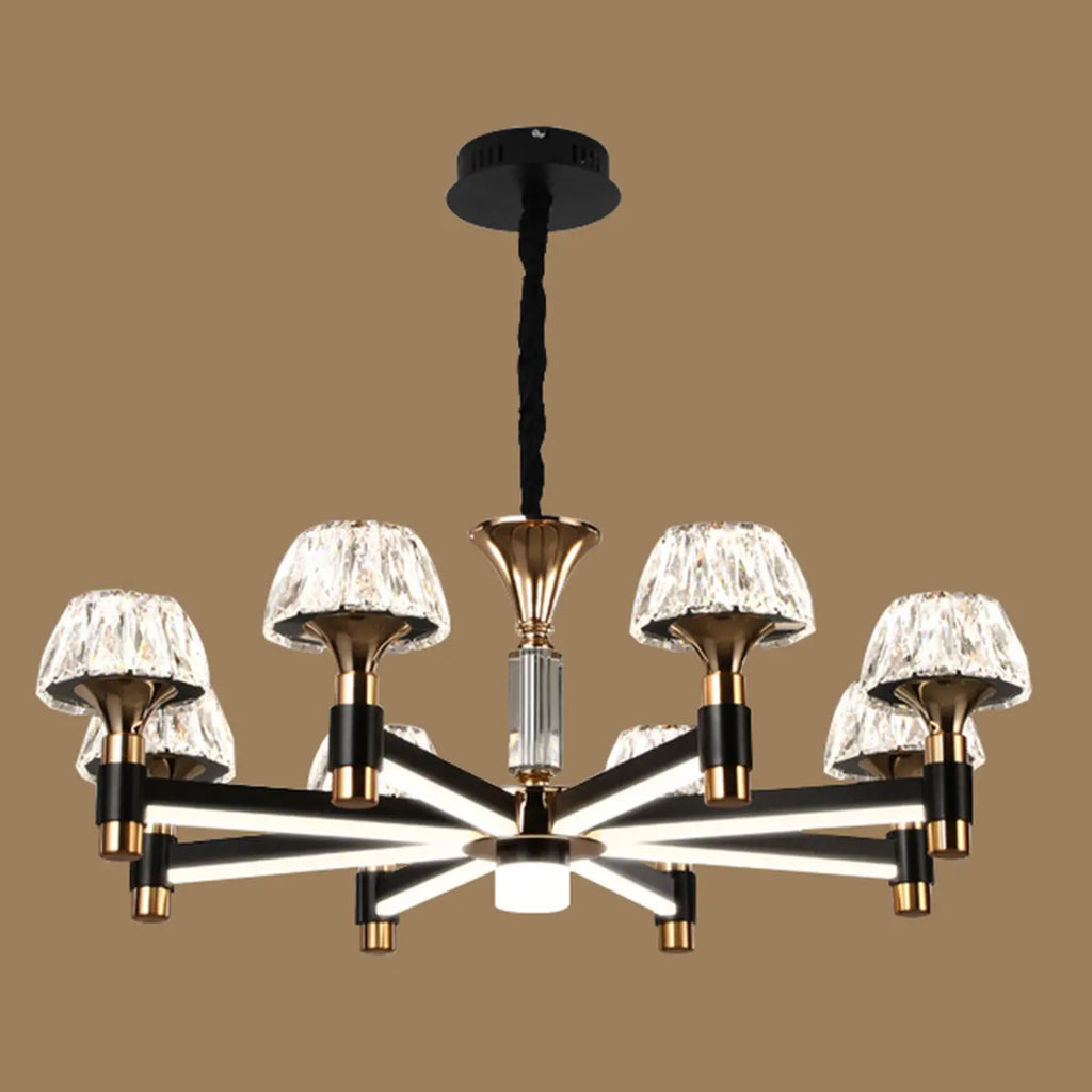 Glamorous Round Tier Crystal Chandelier Dimmable LED