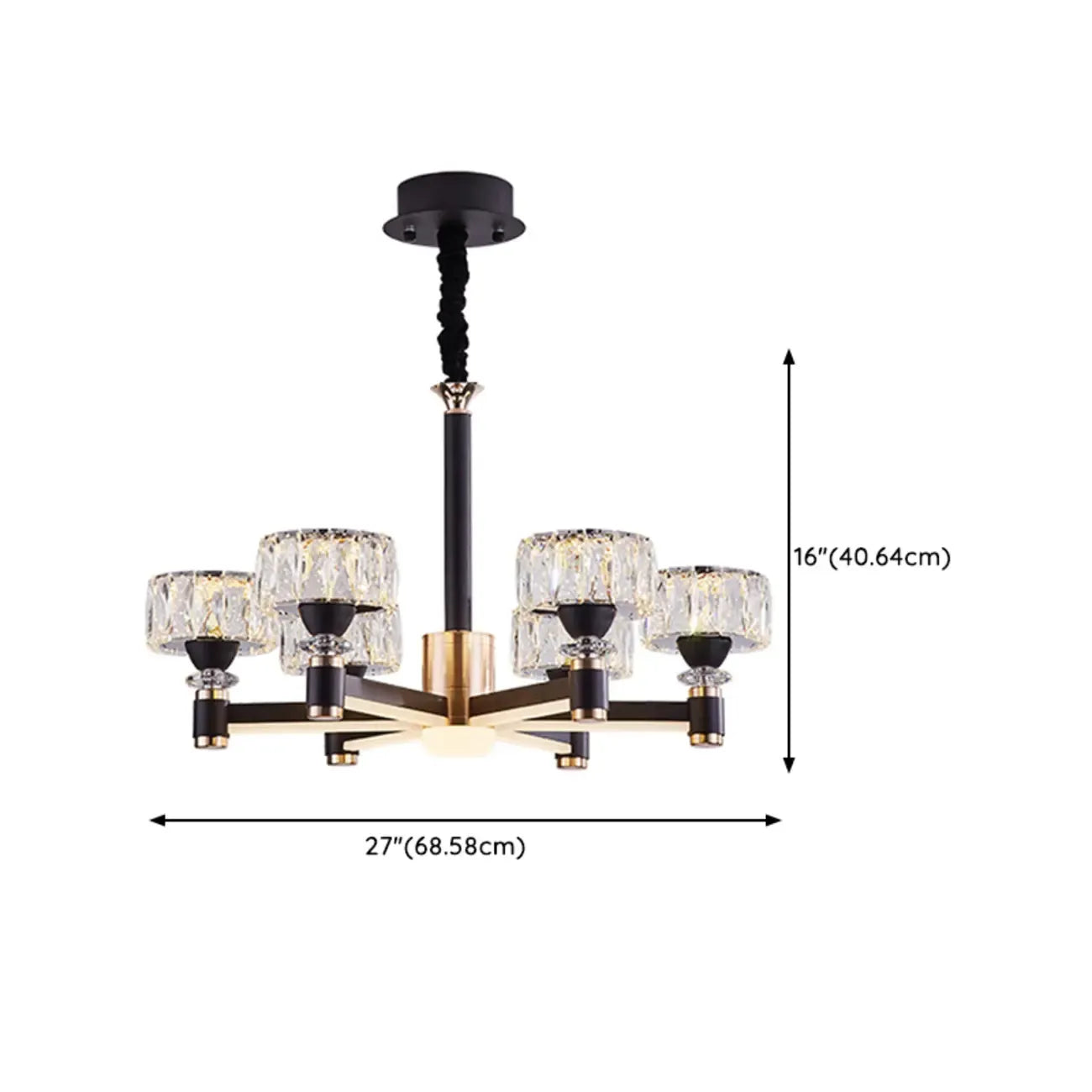 Glamorous Round Tier Crystal Chandelier Dimmable LED