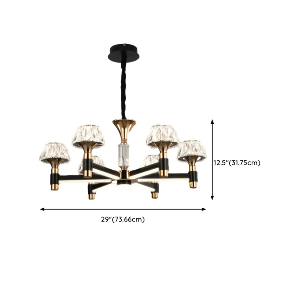 Glamorous Round Tier Crystal Chandelier Dimmable LED