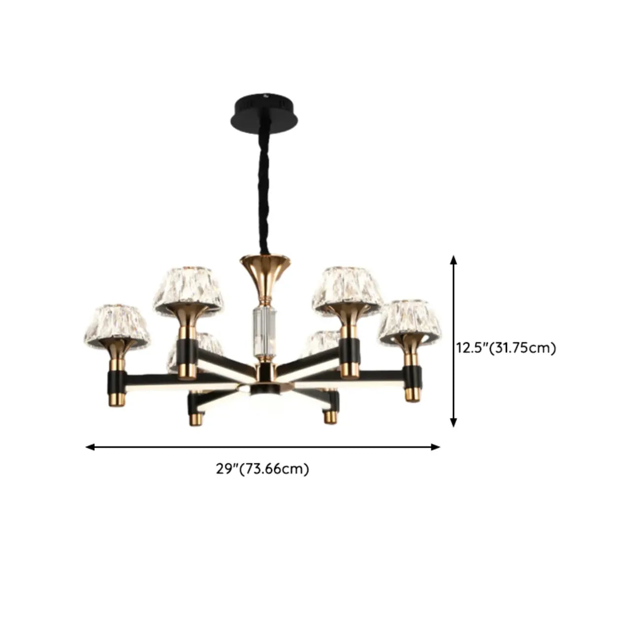 Glamorous Round Tier Crystal Chandelier Dimmable LED