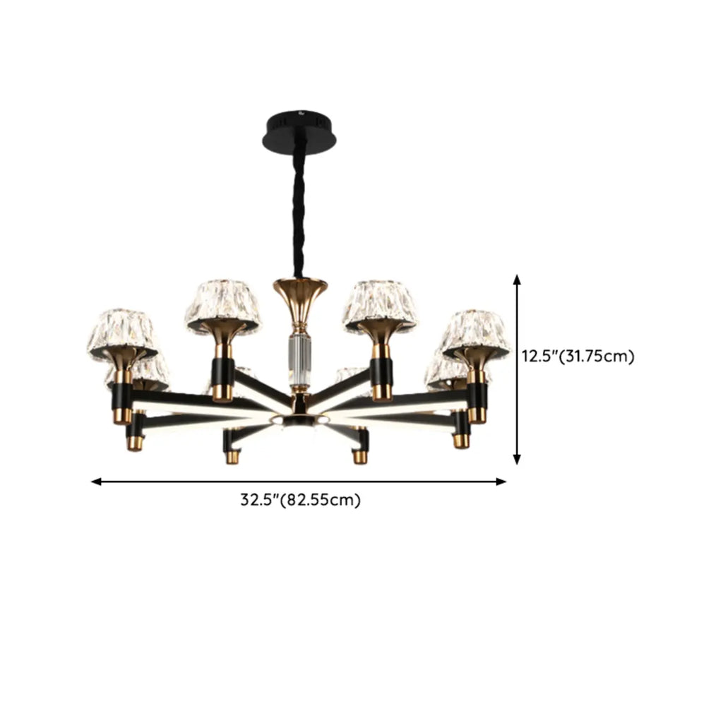 Glamorous Round Tier Crystal Chandelier Dimmable LED