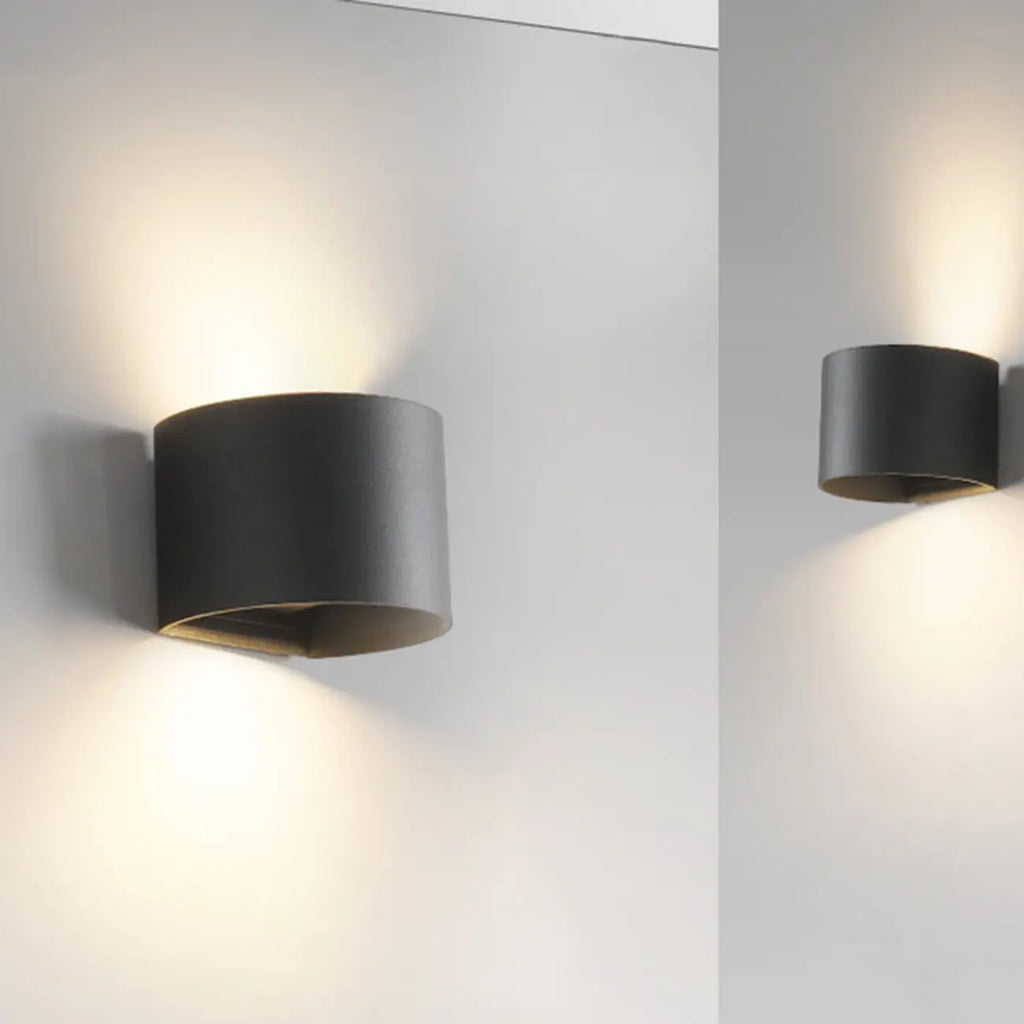Modern Black Glass LED Wall Mount Sconce with Hardwired