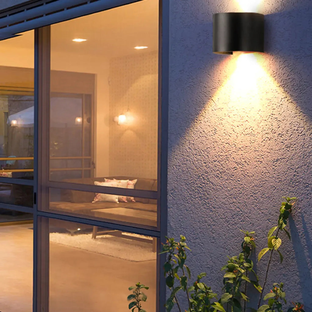 Modern Black Glass LED Wall Mount Sconce with Hardwired