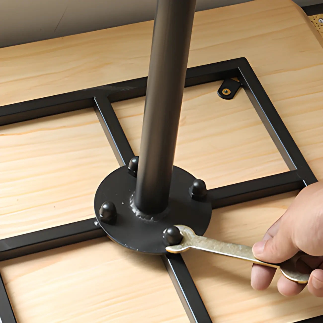 Natural Wood Square Block Base Chairside Table