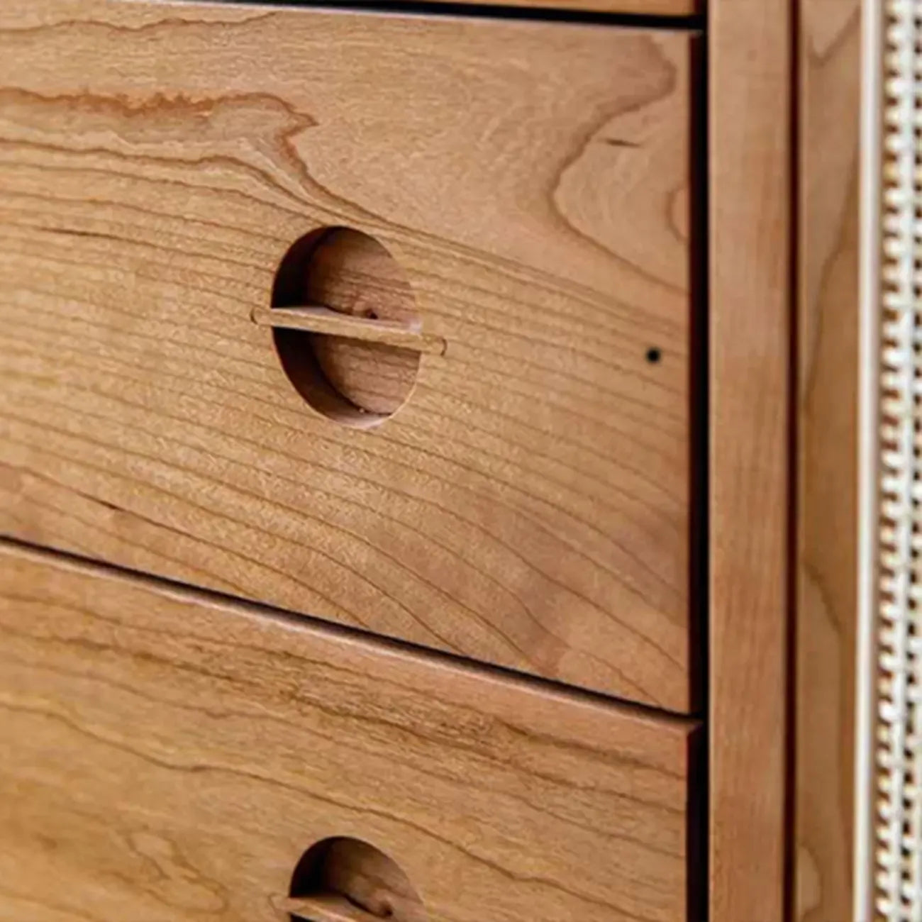 Living Room Modern Natural Wood Rectangle Storage Cabinet