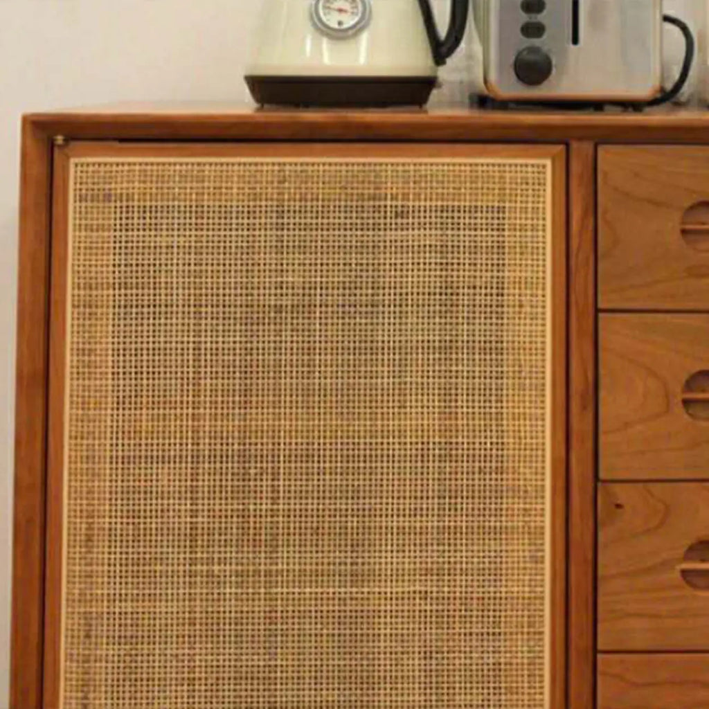 Living Room Modern Natural Wood Rectangle Storage Cabinet