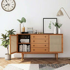 Living Room Modern Natural Wood Rectangle Storage Cabinet