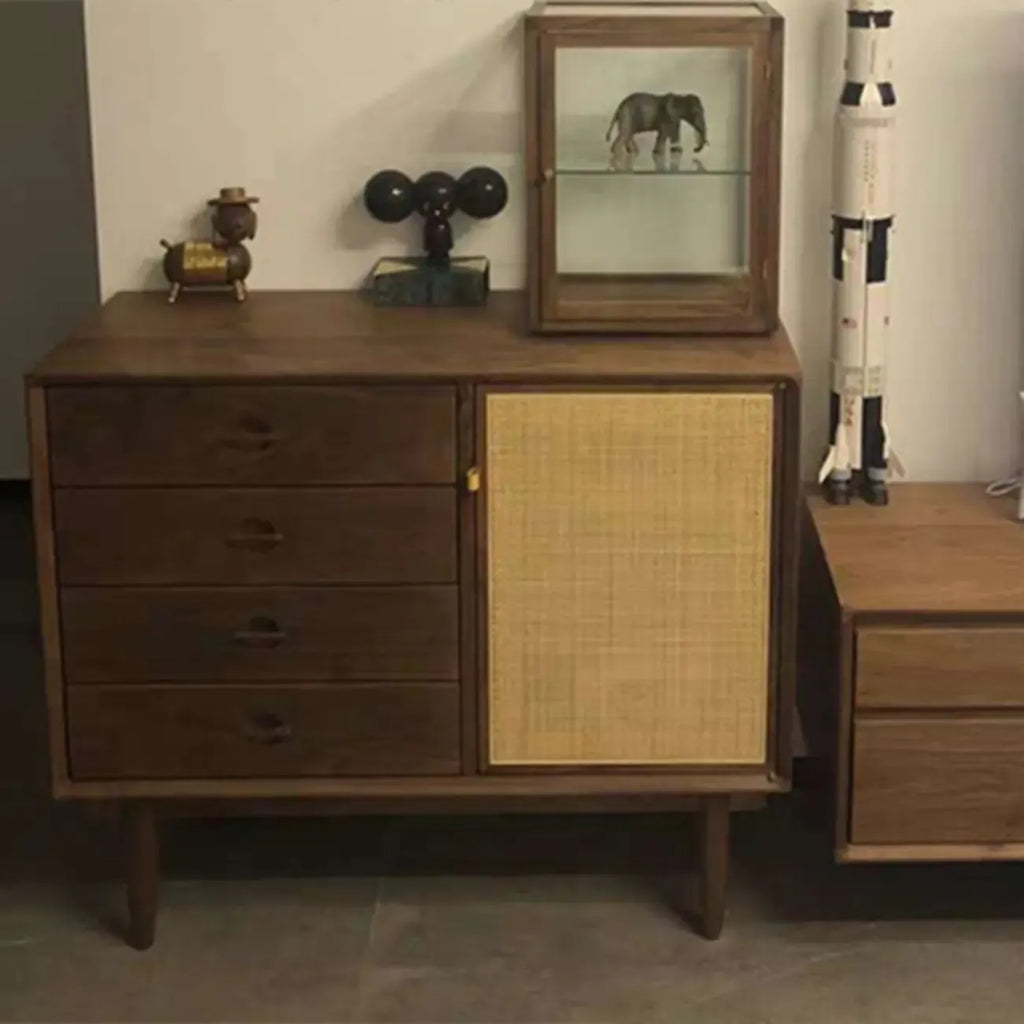 Living Room Modern Natural Wood Rectangle Storage Cabinet