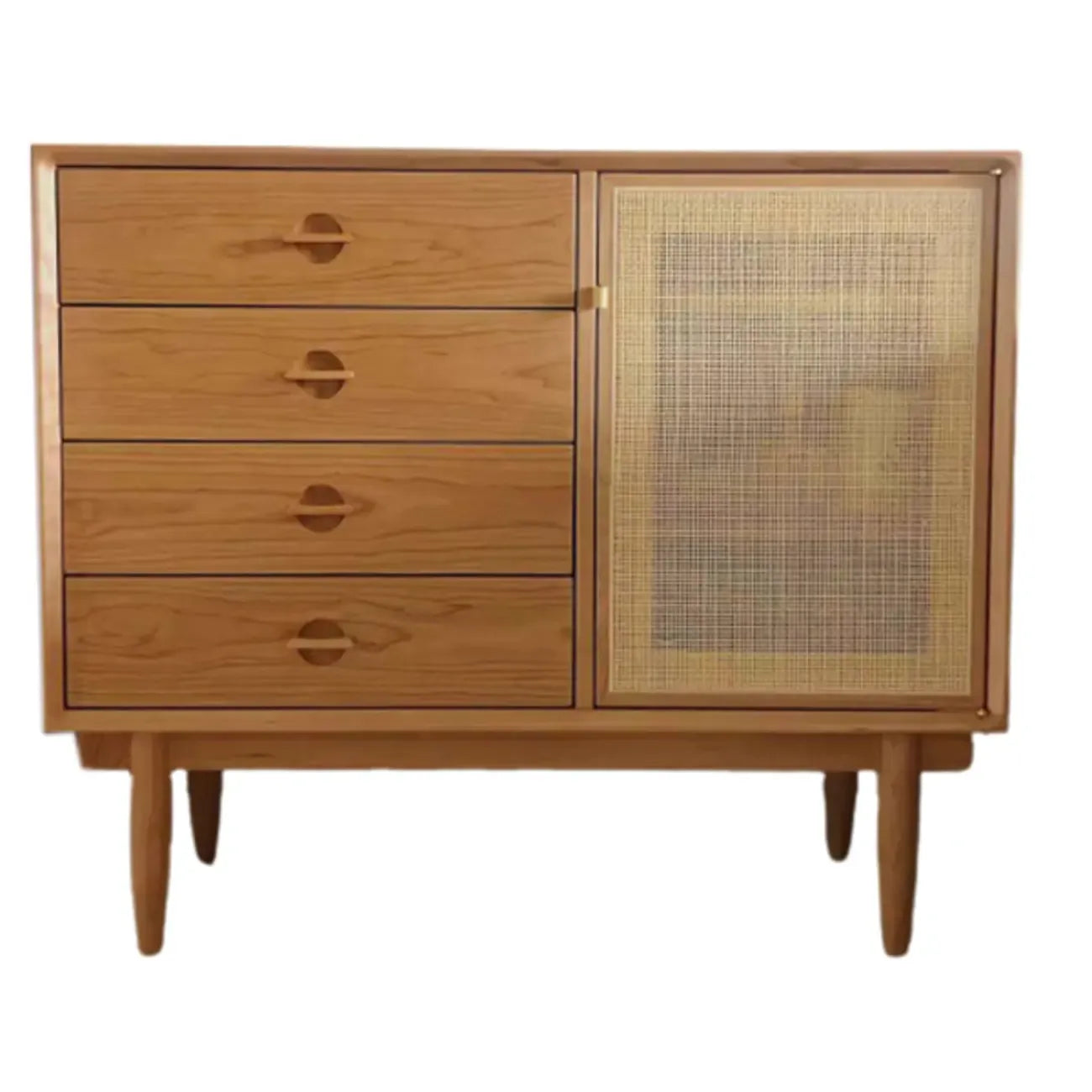 Living Room Modern Natural Wood Rectangle Storage Cabinet