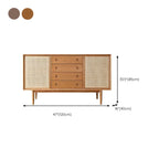 Living Room Modern Natural Wood Rectangle Storage Cabinet