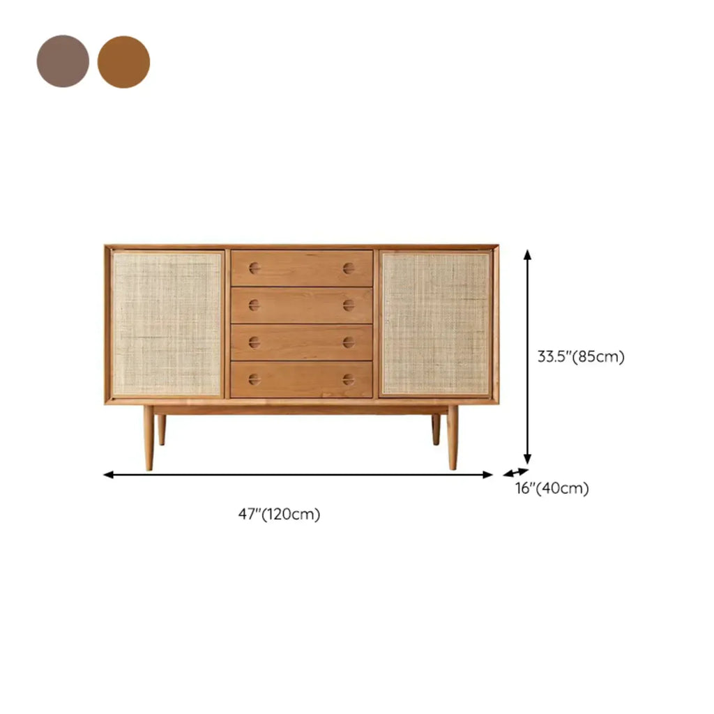Living Room Modern Natural Wood Rectangle Storage Cabinet