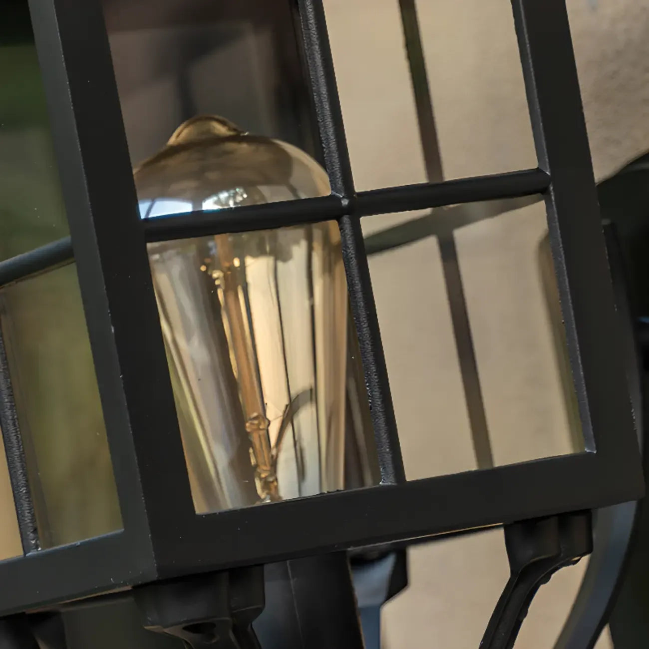 Modern Retro Black Glass LED Outdoor Wall Sconce in Geometric