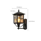 Modern Retro Black Glass LED Outdoor Wall Sconce in Geometric