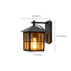 Modern Retro Black Glass LED Outdoor Wall Sconce in Geometric