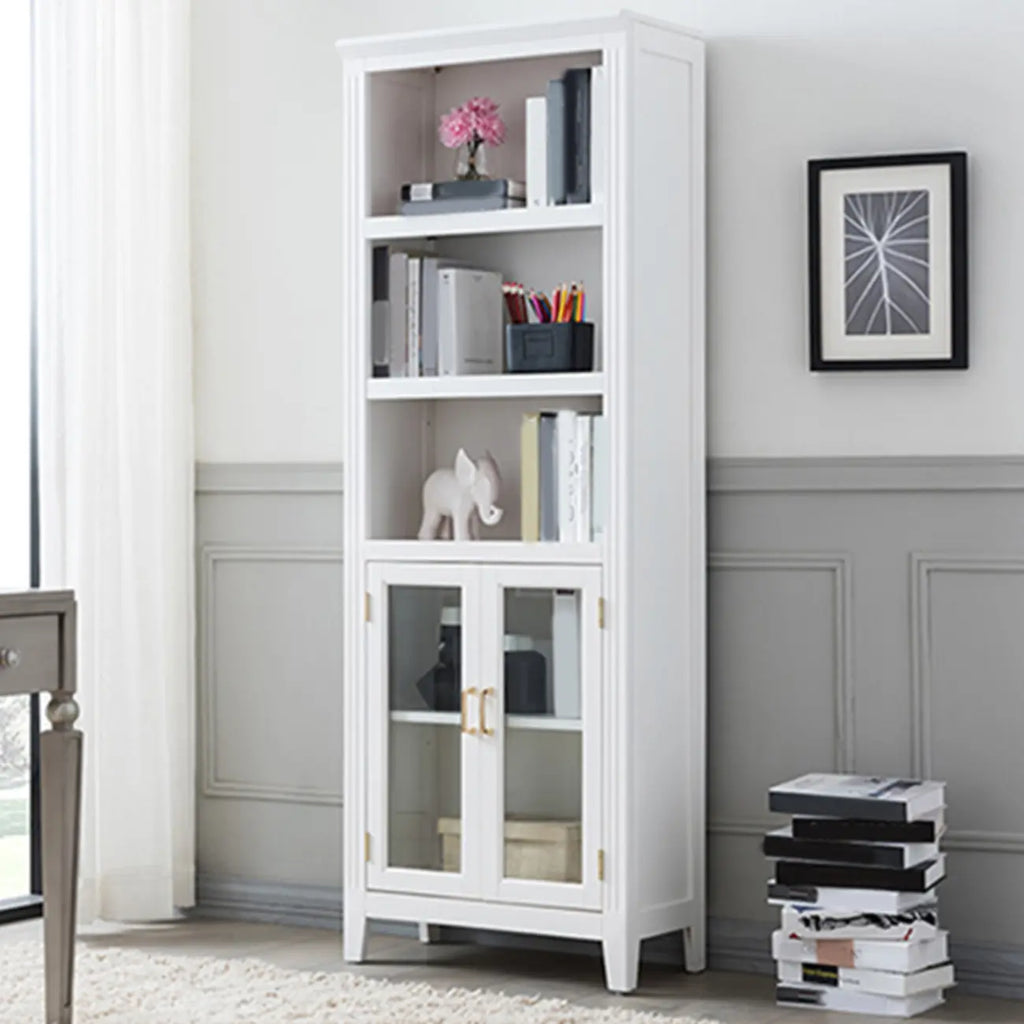 Mid-Century Modern Home Accent Wood Glass Paned Cabinet