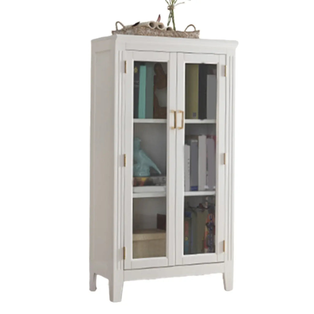 Mid-Century Modern Home Accent Wood Glass Paned Cabinet