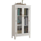 Mid-Century Modern Home Accent Wood Glass Paned Cabinet