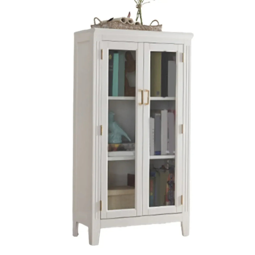 Mid-Century Modern Home Accent Wood Glass Paned Cabinet