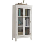 Mid-Century Modern Home Accent Wood Glass Paned Cabinet