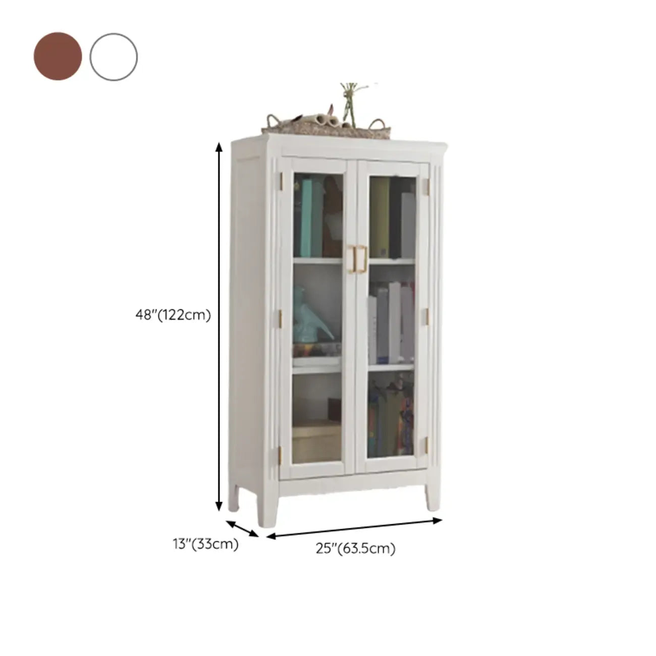 Mid-Century Modern Home Accent Wood Glass Paned Cabinet